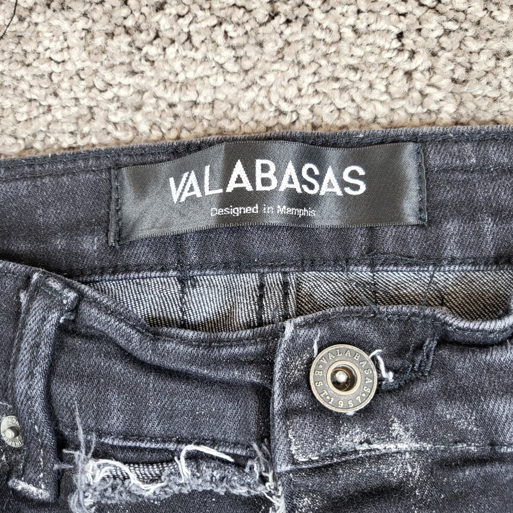 Valabasas Men Distressed Patchwork Flared Jeans S… - image 4